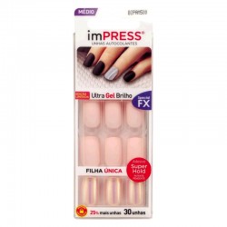 Impress Press-On Kit de Unhas Posticas Autoadesivas