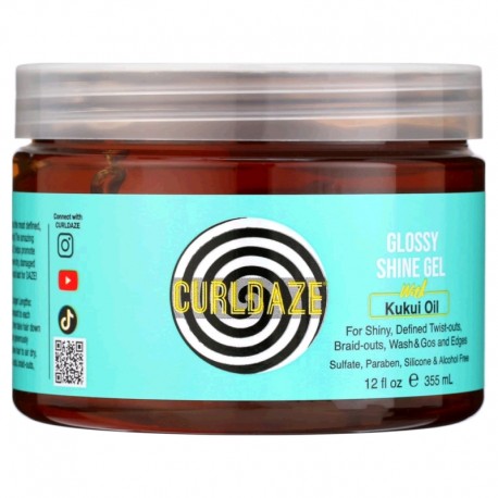CurlDaze Glossy Shine Gel com Oleo de Kukui