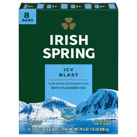 Irish Spring Icy Blast Jabon en Barra Pack de 8