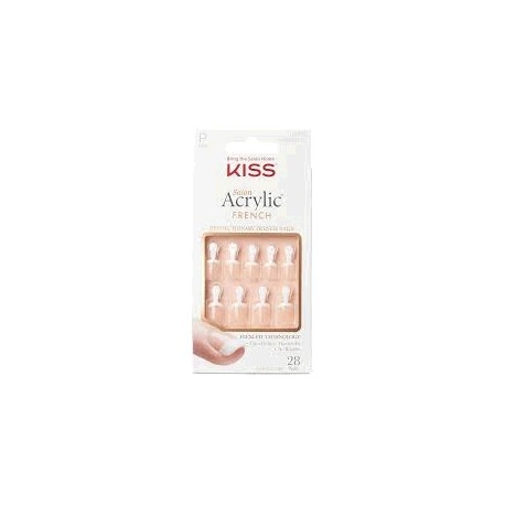 Kiss Unas Autoadhesivas Acrylic French Flexi Fit 28 Unas